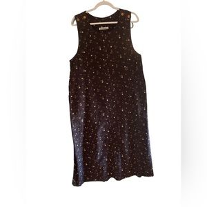 Serengeti Catalog Floral Paisley Corduroy Jumper Dress Midi